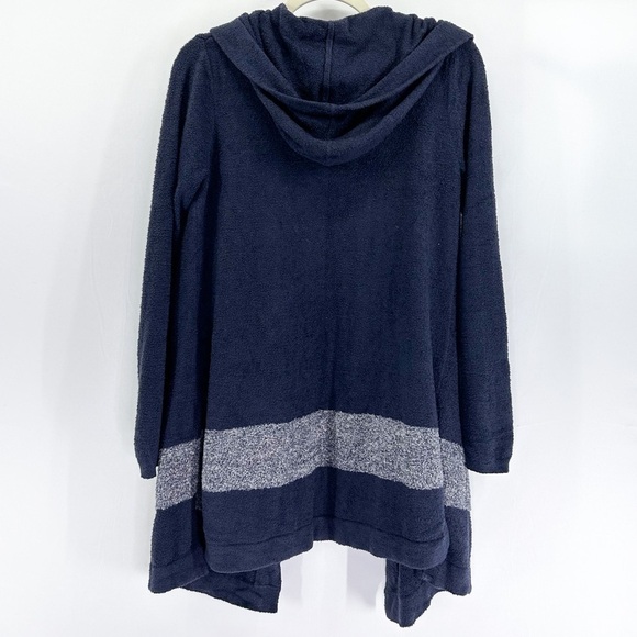𝅺BAREFOOT Dreams CozyChic Lite Navy Hooded Longline Cardigan Super Soft - Picture 3 of 8